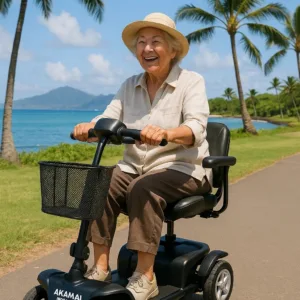 Lightweight mobility scooter ready for rental