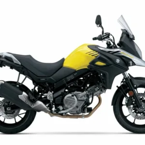 Suzuki V-Strom adventure motorcycle on rugged trail