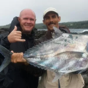 People fishing along the shore on a six hour adventure