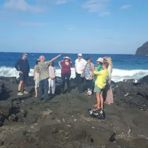 Small group visiting sacred sites on Oahu island tour