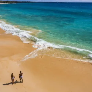 Group enjoying a private luxury tour at sunset in Waikiki