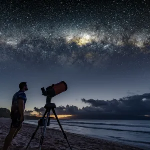 Nighttime stargazing tour under clear island skies