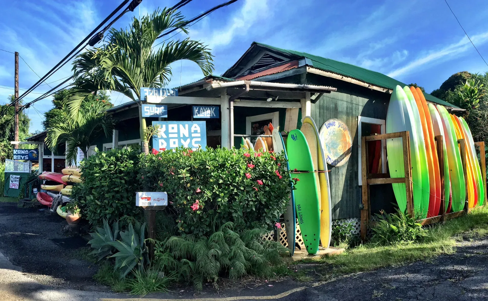 Various outdoor equipment available for rent at Makau Shop