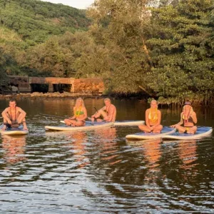 Kayakers paddling through Oahu's scenic waters