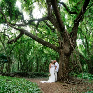 Couple exchanging vows during intimate elopement