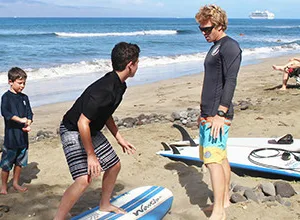 Surf lessons on Maui’s beautiful sandy beaches