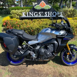 2022 Yamaha Tracer GT900 motorcycle on winding island highway