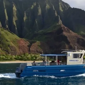 Afternoon snorkeling tour with bright sunlight over Hawaiian reefs