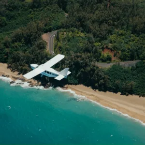 Private aerial tour over Kauai island landscapes