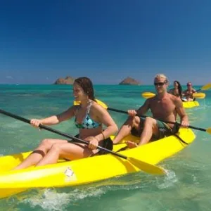 Two-hour guided kayak tour with relaxing beach time included