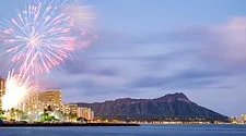 Scenic e-bike ride along Waikiki Beach coastline at sunset