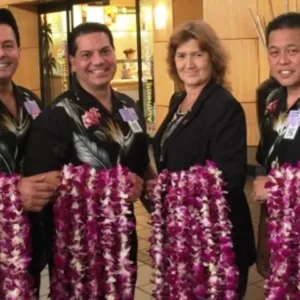Airport lei greeting service at Lihue, Kauai with fresh flower leis