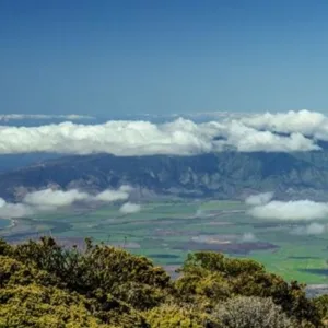 Hiker walking along Haleakala crater trail