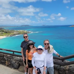 Tour group exploring Oahu island sights