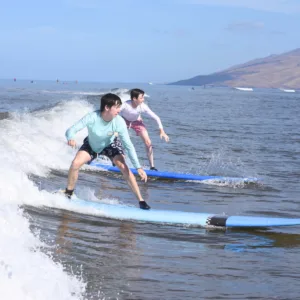 Family enjoying a two-hour surf lesson in Maui