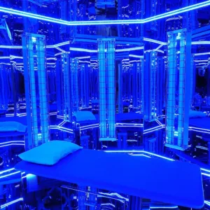 Relaxing session inside the Blu Room environment