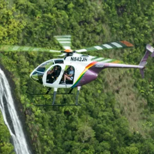 Doors-off helicopter tour over Kauai's scenic landscapes