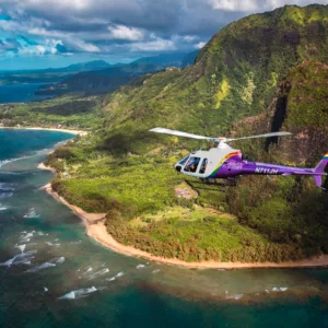 Comfortable doors-on helicopter tour with luxury interior