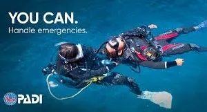 Scuba students practicing rescue techniques in pool