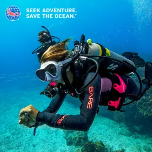Diver practicing skills in confined water pool