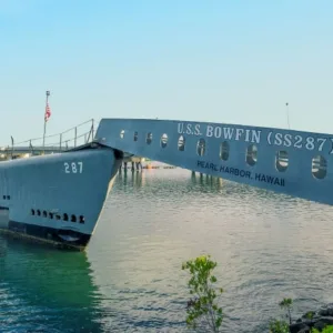 WWII battleships departing from the Big Island to Pearl Harbor
