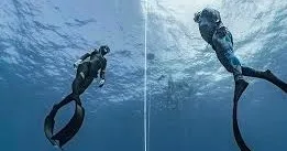 Student practicing freediving skills during two-day course