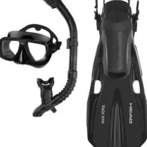 Adult snorkeling gear set with fins and mask