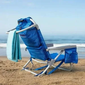 Beach chair set up on sandy Honolulu shore