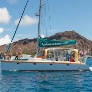 Private sailing charter exploring clear blue waters