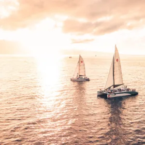 Sailing vessel Alihilani at sunset on Maui waters