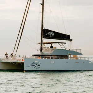 Elegant five-course dinner served at sea