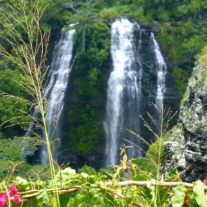 Map showing Kauai's eastside waterfalls and local spots