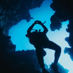 Night dive preparation with safety briefing and gear