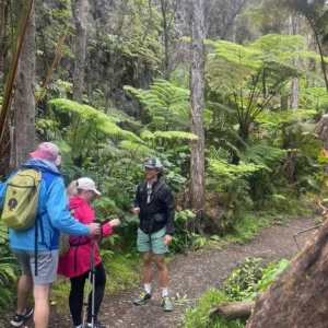Group starting volcano tour with safety briefing and map