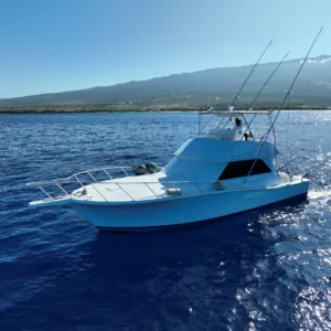 Luxury 43-foot Viking sportfishing boat on water