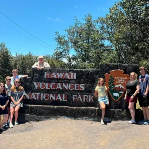 Tour group departing from Hilo Cruise Port