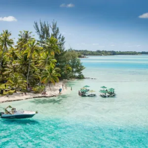 Exploring vibrant coral reefs of Bora Bora by boat
