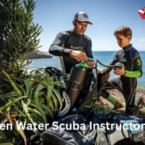 Instructor teaching scuba skills during development course
