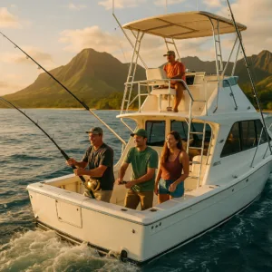 Ten hour private fishing trip on flybridge boat