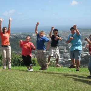 Children exploring Maui Nui Botanical Gardens in summer camp