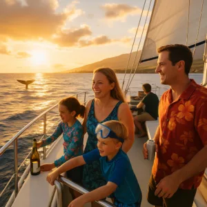 Snorkel gear and guided whale watch included